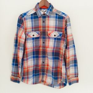 H&M X Brick Lane Bikes Button Down Plaid Shirt Size Small